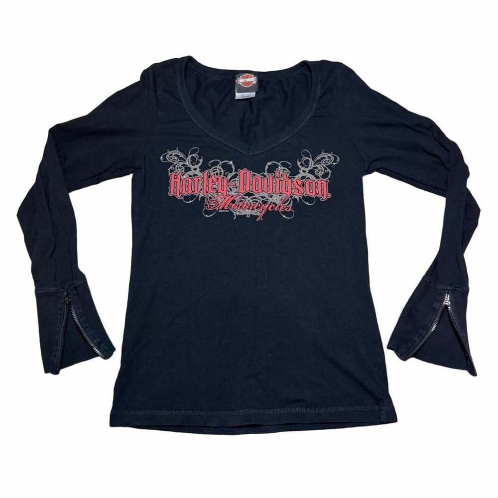 Harley-Davidson Long Sleeve Shirt Size Medium Black Deadwood